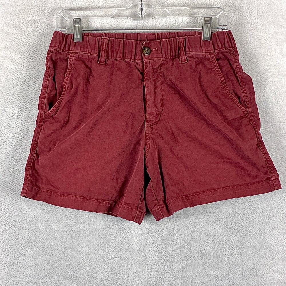 Bear Bottom Shorts Mens M Burgundy Chino Elastic Waist Preppy Summer Vacation